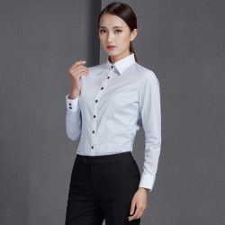 男女長袖條紋商務(wù)襯衣定制JL-CY443