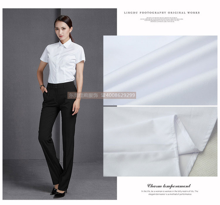 優(yōu)質(zhì)辦公室女士短袖襯衫-效果圖